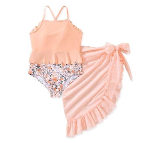 Girls One Piece Swimsuit - Pink, 9-10 Years