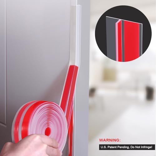 Benory 20Ft T-Shaped Silicone Weather Stripping Seal, Door Seal Tape for Doors and Windows, Blocks Cold Drafts and Reduces Noise