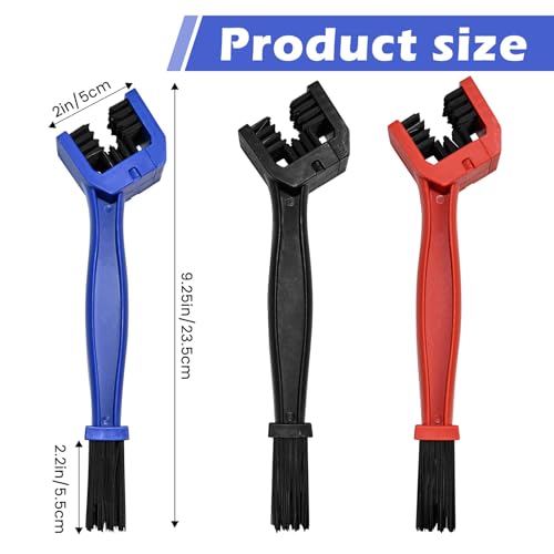 Motorcycle Chain Cleaning Tool Set - 3pcs Brush Kit