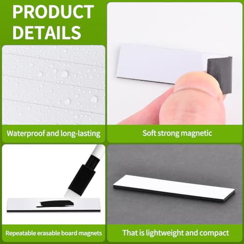 30 Magnetic Strips for Baseball Lineup Board - 0.5 x 2.35 Inch