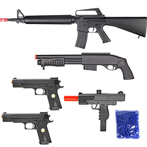 Airsoft Starter Package - 5 Guns & 1,000 BB Pellets