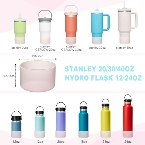 Silicone Boot for Stanley Cup 20/30/40 OZ - Clear Salmon 2-Pack
