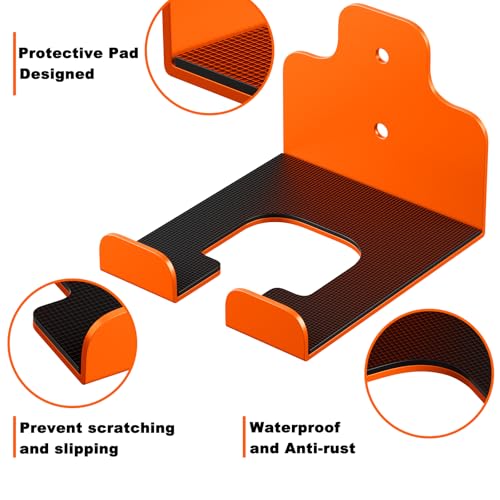 Garage Organizer Trimmer Rack, Garden Power Tool Hanger Weed Whackers Holder Wall Mounted for Grass Trimmer, Hedge Trimmer, Garage Trimmer, Garden Tools,2 Pack(Orange)