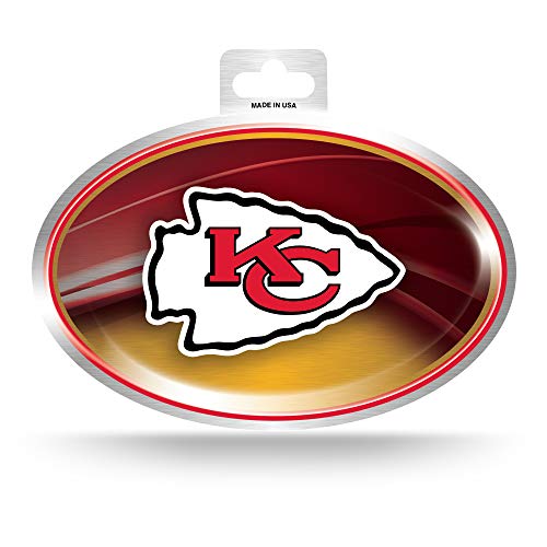 Kansas City Chiefs Metallic Vinyl Decal - 3.75 x 5.75 Inch Team Logo