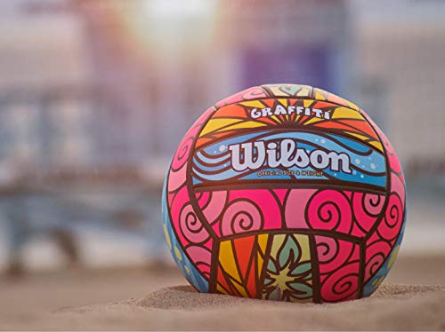 Wilson AVP Hawaii Outdoor Volleyball & Frisbee Kit - Graffiti Blue/Yellow/Orange/Pink