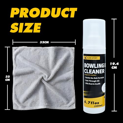 Bowling Ball Cleaner Spray with Microfiber Towel - Removes Oil, Dust