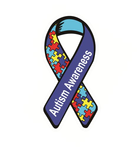 Autism Awareness Ribbon Stickers - 2 Pack Hard Hat & Car Decals