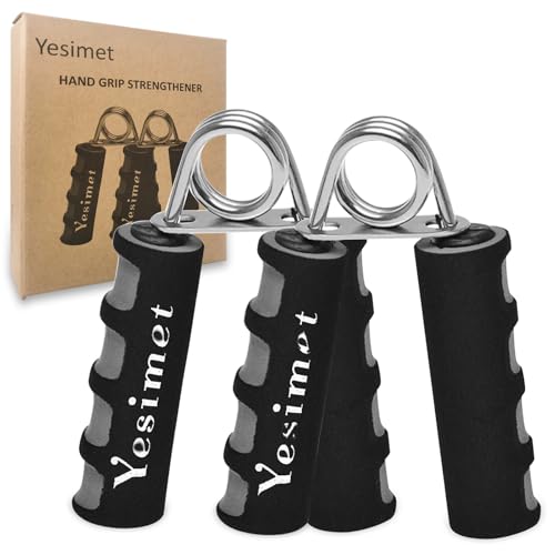 Hand Grip Strengthener Set - 2 Pack Foam Trainers - Black