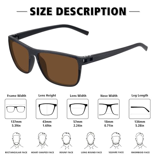 STORYCOAST Polarized Sunglasses for Men Women – 4 Pack (Black, Blue, Dark Green, Brown) 57mm UV