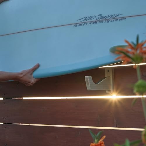 Bamboo Surfboard Wall Mount Rack - Tan Color for Longboards & Shortboards