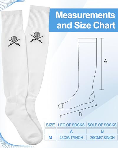 Knee High Fencing Socks - 3 Pairs for Men, Cotton Protective Gear