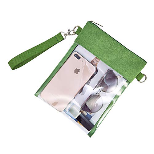 Clear Crossbody Bag - Stadium Approved Transparent Purse - Green