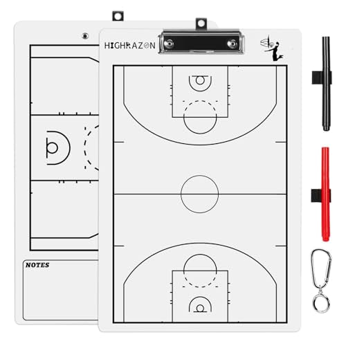 Basketball Coaches Clipboard - Double-Sided Dry Erase - White