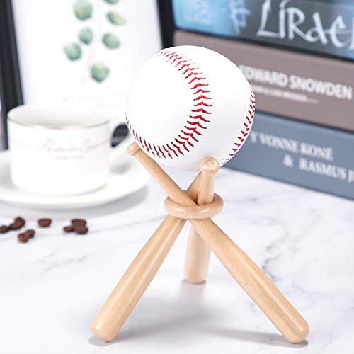 Wooden Baseball Display Stand with 3 Mini Bats