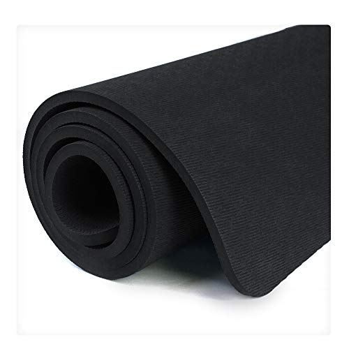 Extra Thick TPE Yoga Mat - 72" x 32" x 1/2" - Eco-Friendly - Black