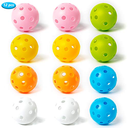 Hollow Golf Practice Balls - 40mm Airflow Training Balls - Mixed Color 12 Pcs