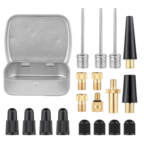 19-Piece Bicycle Valve Adapter Set for Presta & Schrader