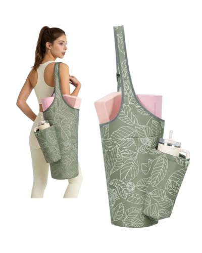 Yoga Mat Bag for Women - Sage Green | Water Bottle Pocket