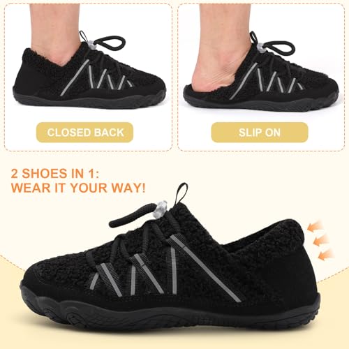 Relxfeet Women’s Diabetic Wide Slippers 8.5 Black - House Shoes for Indoor Comfort