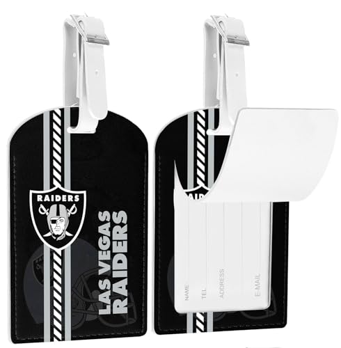 Football Themed Luggage Tags - 2 Pack PU Leather Suitcase Tags