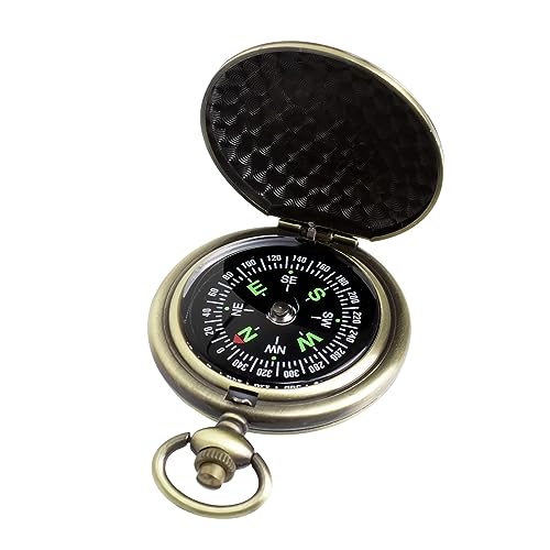 Waterproof Zinc Alloy Vintage Keychain Compass for Kids & Scouts