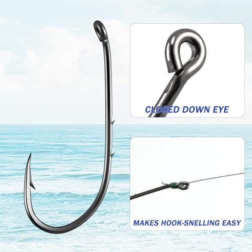 100 Pack Baitholder Fishing Hooks - Freshwater & Saltwater #6