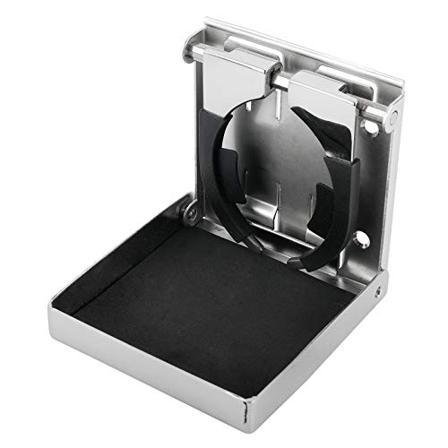 YaeMarine 2-Pack Stainless Steel Adjustable Folding Drink Holders for Marine, Boat, Car, Caravan - Model 1