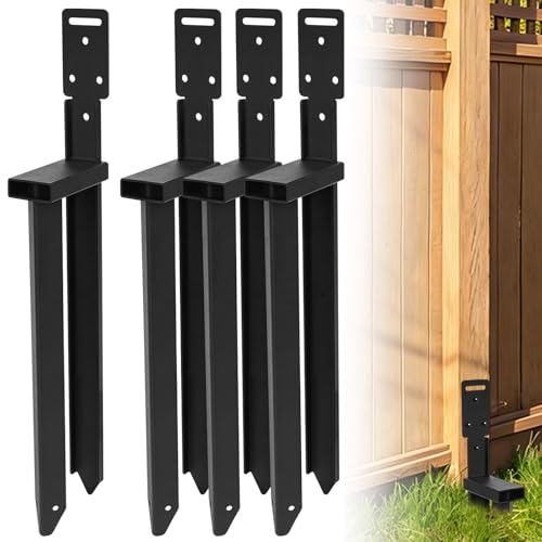 WPBHk 4PCS Heavy Duty Ground Anchors with L Brackets - Fence & Tent Repair Kit