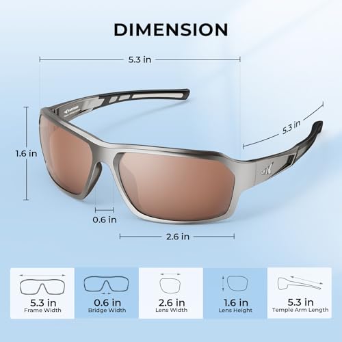 Polarized Fishing Sunglasses - Gloss Metallic Gun Frame, Copper-Silver Mirror