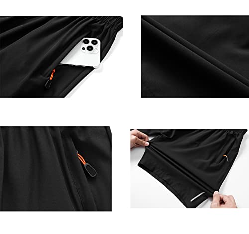 Boys Quick Dry Lightweight Running Shorts with Zipper Pockets - Size 12-13