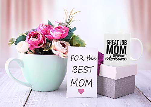 Funny Mom Coffee Mug - 11 oz Ceramic Cup - I Turned Out Awesome