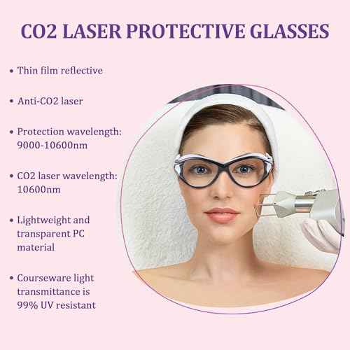 10600nm CO2 Laser Safety Protective Goggles 10600nm Laser Glasses Eye Protection Reflective Laser Glasses CO2 Laser Cutting Machine,9000-11000nm Glasses for Laser Protection with DIN CERTCO Certified