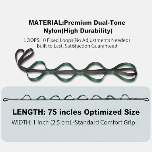 Stretching Strap with Loops for Physical Therapy & Yoga