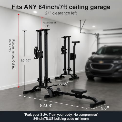 Cable Crossover Machine & Rower - 2 in 1 Home Gym CR63 - Black