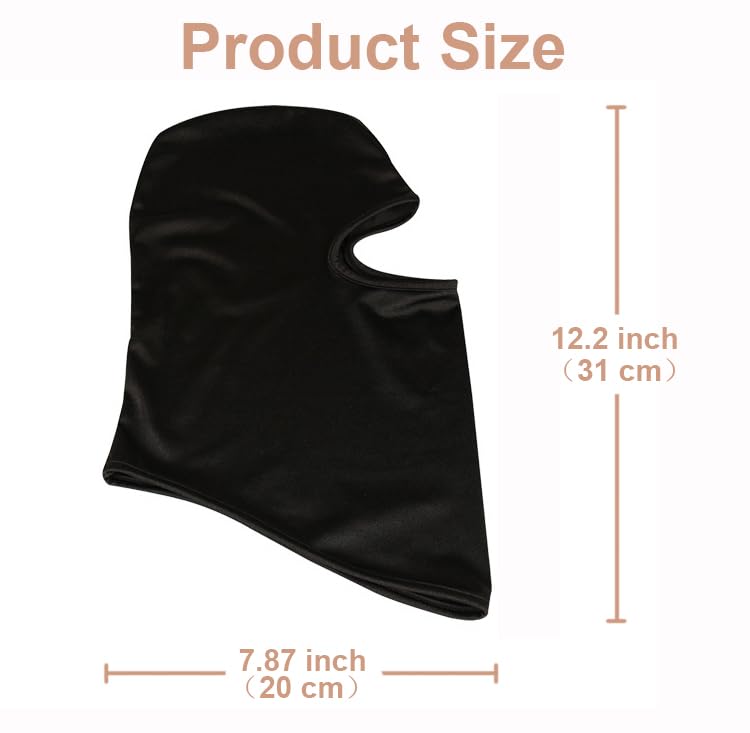 Kids Windproof Balaclava Face Mask - Lightweight Neck Gaiter - Black 4-7Y