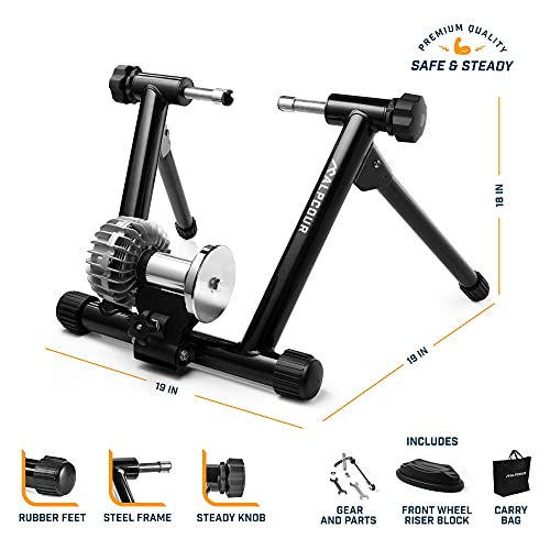 Fluid Bike Trainer Stand - Portable Stainless Steel Indoor Cycling