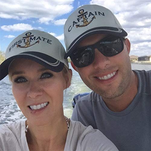 PopCrew Captain & First Mate Nautical Baseball Caps - One Size, Marine Sailor Hats