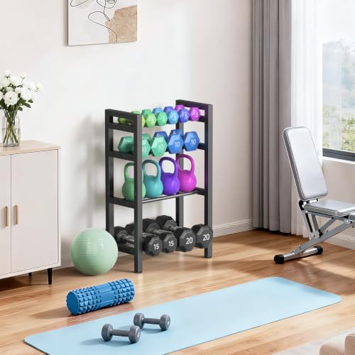 4-Tier Dumbbell Rack - Adjustable Heavy-Duty Storage Rack - Short