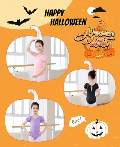 Ballet Leotard for Girls - Puff Sleeve Mesh - 6-7 Years Violet