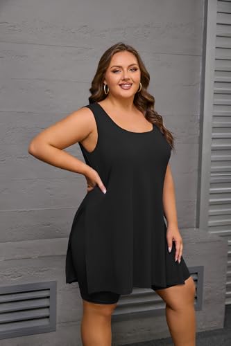 YeGine Women's Plus Size 2-Piece Summer Outfit - Black, XX-Large