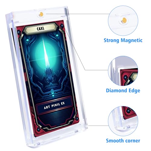 4PCS Magnetic Trading Card Holders with Acrylic Stands