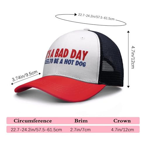 Funny It's A Bad Day to Be A Hot Dog Trucker Hat - Classic Embroidered Baseball Cap, One Size, Colorc