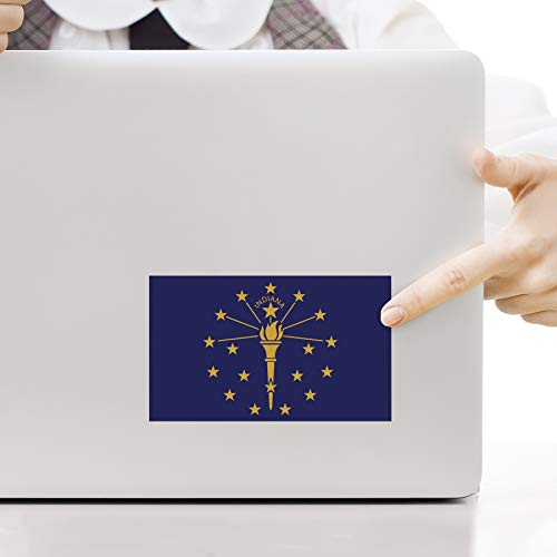 Indiana State Flag Decal Stickers - 2-Pack, 5"x3", Weather Resistant