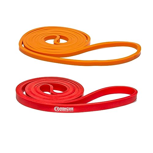 Pull Up Assistance Bands - 2 Pack Orange/Red - 5-35 lb Resistance