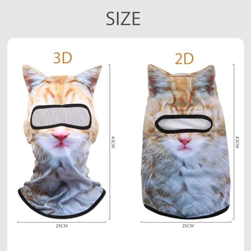 3D Cat Balaclava Face Mask with Ears - Breathable & Lightweight