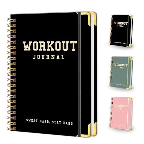 Fitness Workout Journal & Log Book - A5 Size, Black