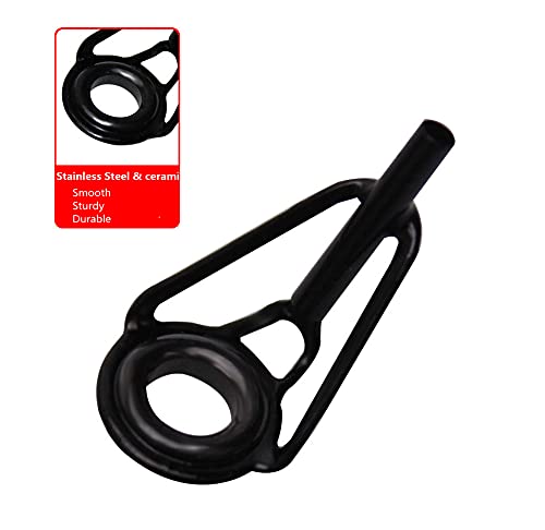 8pcs Fishing Rod Tip Repair Kit - Black Small Tips