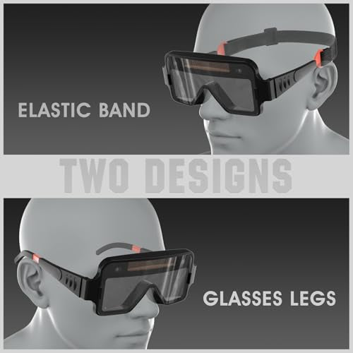YESWELDER True Color Solar Powered Auto Darkening Welding Goggles, 2 Sensors Welder Glasses for TIG MIG MMA Plasma