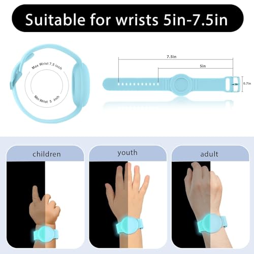 Waterproof Soft Silicone Bracelet for AirTag 1st & 2nd Gen - Luminous Blue
