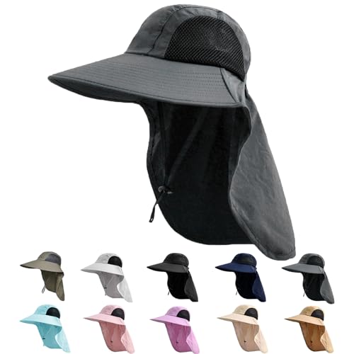 Sun Hat for Men Women with Neck Flap,UPF 50+ UV Protection Fishing